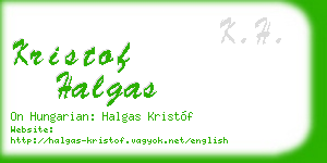 kristof halgas business card