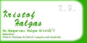 kristof halgas business card